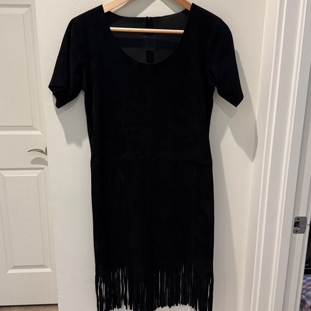 RtA Black Suede Dress with fringes size XS